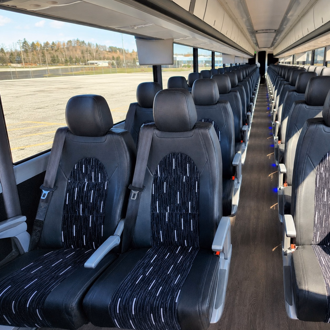 56 passenger charter bus interior